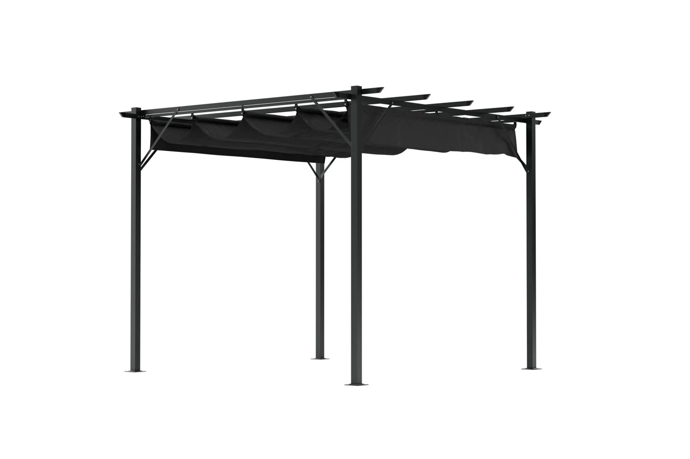 Cortland Loppes 3×3 m, svart stålpergola