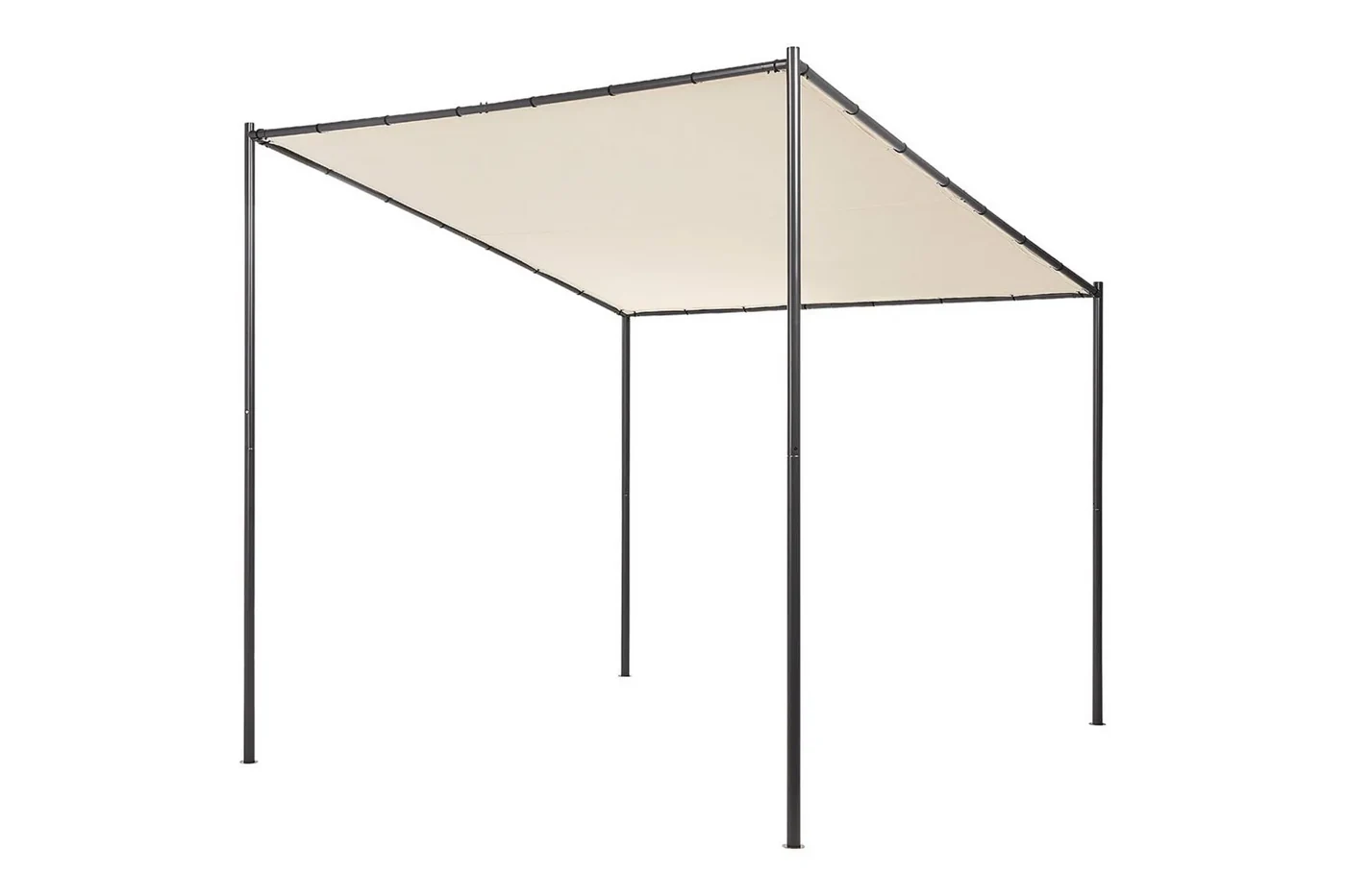 Vimino pergola med beige duk och svart stålram
