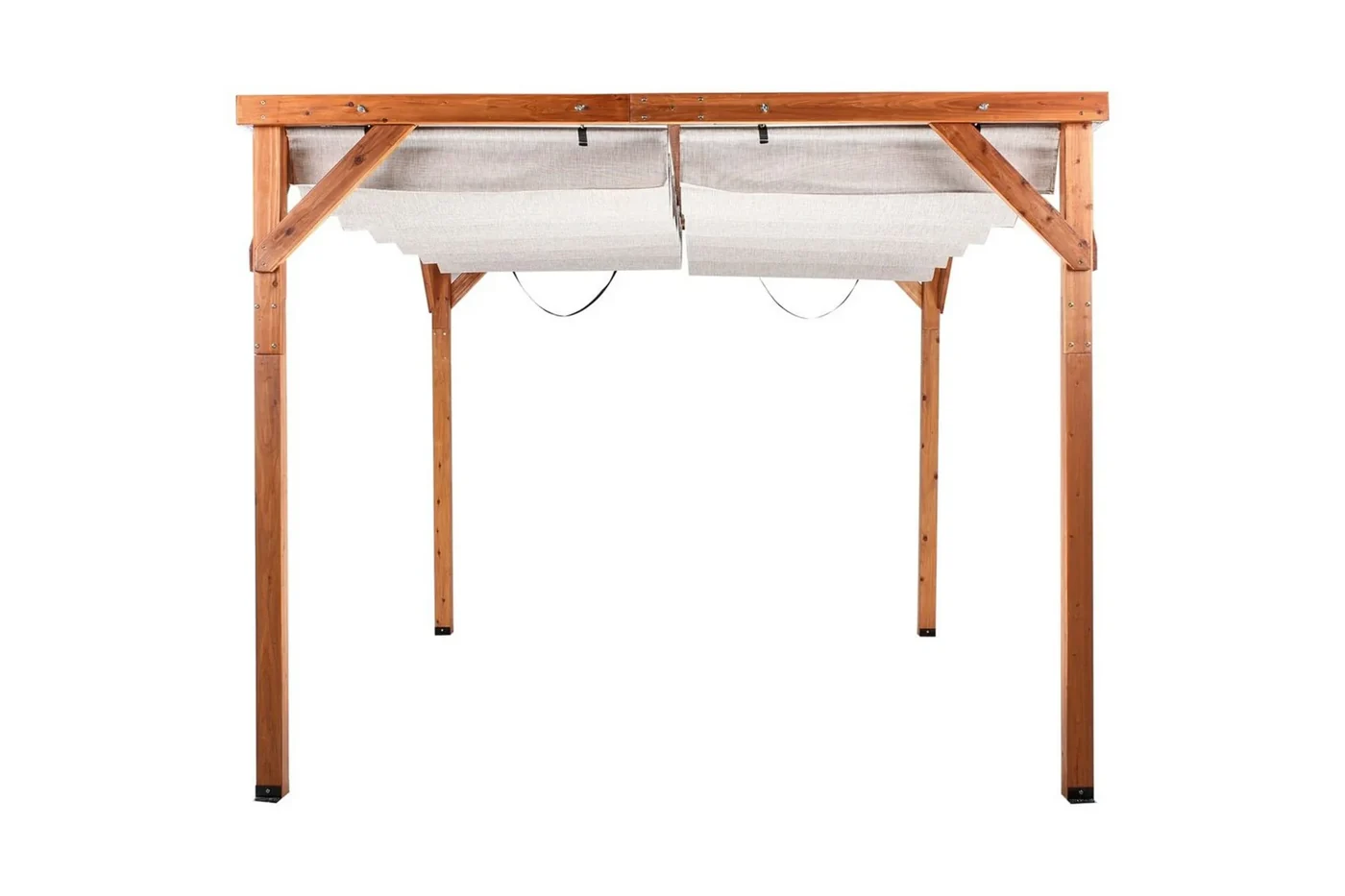 Villarosa 3,2×3,8 m, träpergola med skjutbart tak i beige duk
